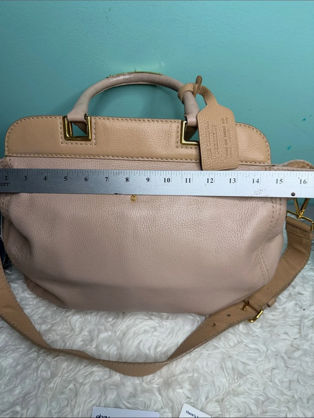 Prada BN CERVO SABBIA Large Soft Creame -Beige Leather Shoulder Satchel - Picture 14 of 17